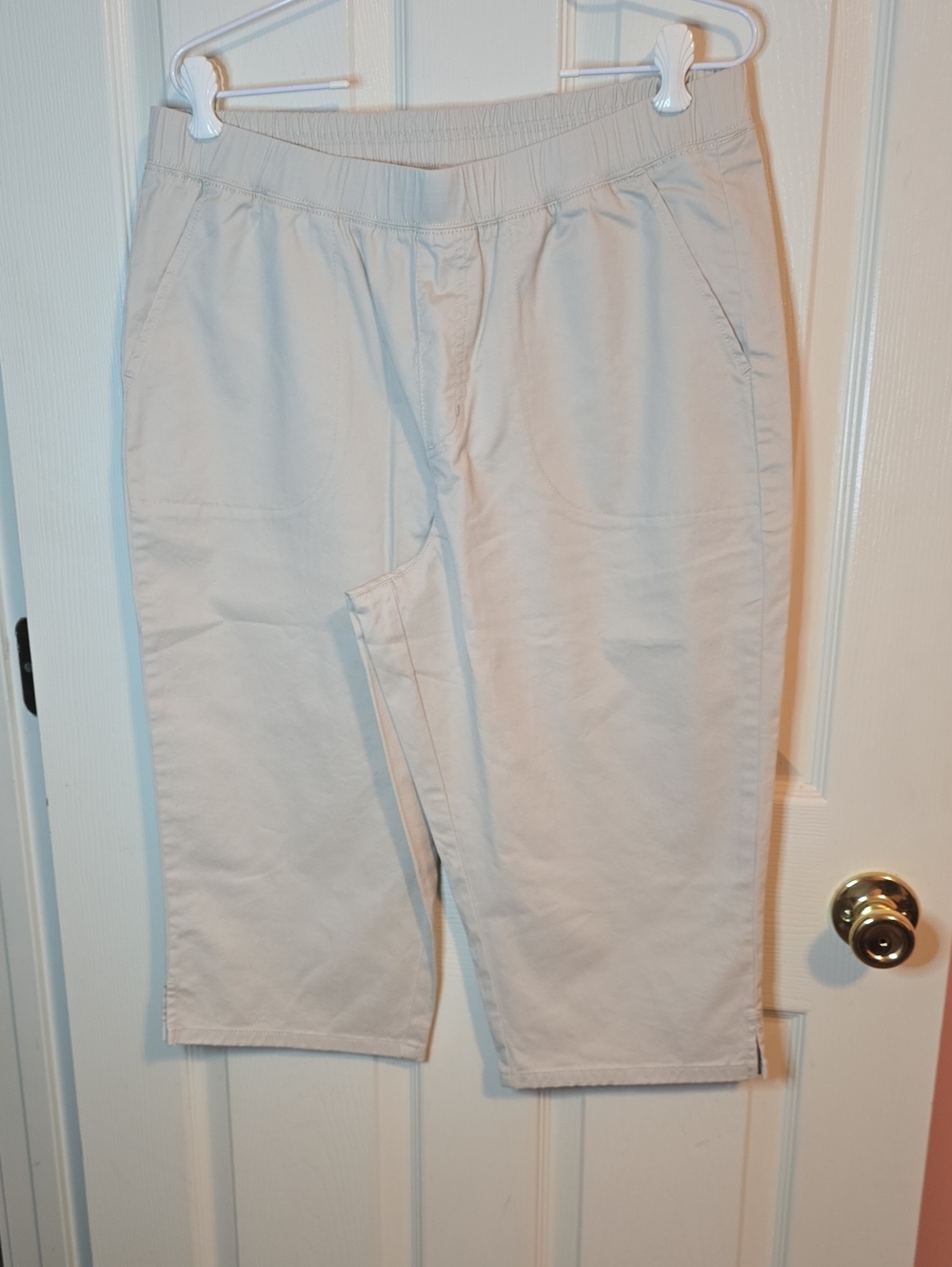 d&co. Beige Pull-On Capri Pants